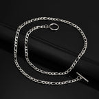 Stainless Steel Toggle Necklace for Men Women,50cm Figaro Chain Link Collar, Classic Rolo Chain Gift
