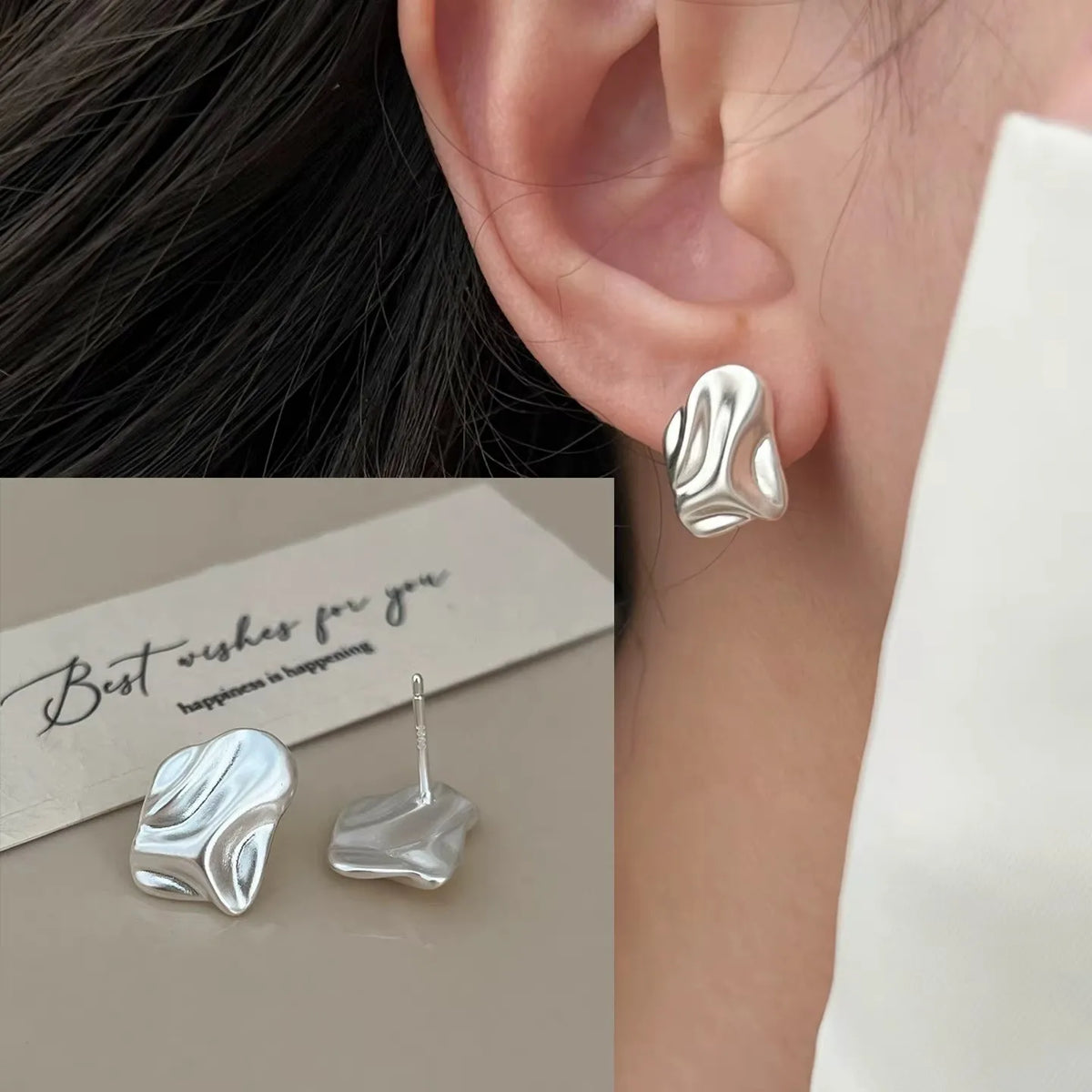 VENTFILLE 925 Sterling Silve Flower Hoop Earring for Women Line Hollow Out Minimalist Office Versatile Jewelry Gift Dropshipping