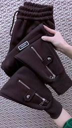 PENDRA Velvet Lined Elastic Waist Harem Pants