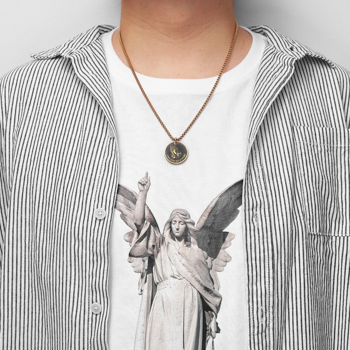 Prayer Religion Believer Stainless Steel Men Women Necklaces Pendants Chain Amulet Punk Trendy Jewelry Creativity Gift Wholesale