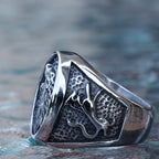 PENDRA Wolfrune Retro Viking Wolf Ring