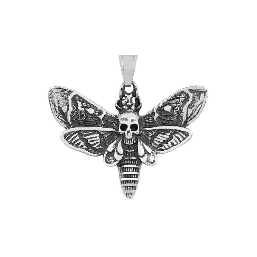 PENDRA Mothskull Stainless Steel Skull Moth Pendant