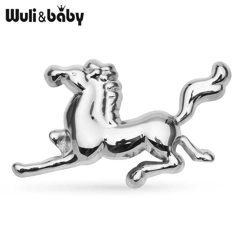 PENDRA Stainless Steel Strong Horse Brooch