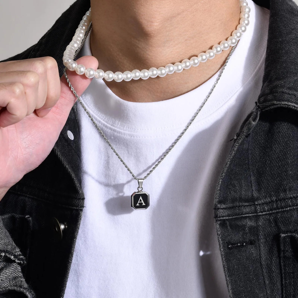 PENDRA Square Twisted Pendant Necklace