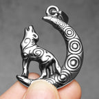 PENDRA Patron Saint Wolf Steel Necklace