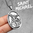 PENDRA Jesus Angel Cross Steel Necklace