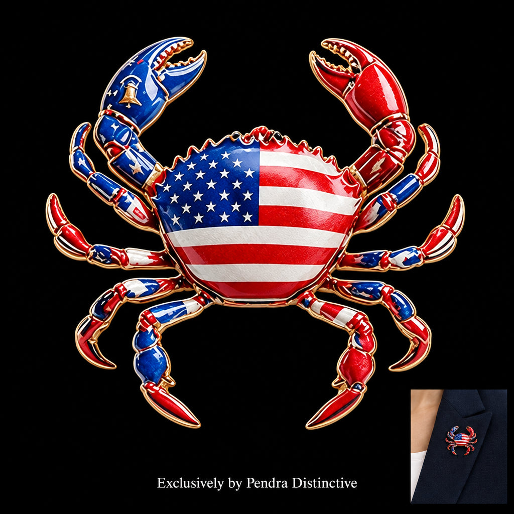 PENDRA Coral Crab Animal Brooch