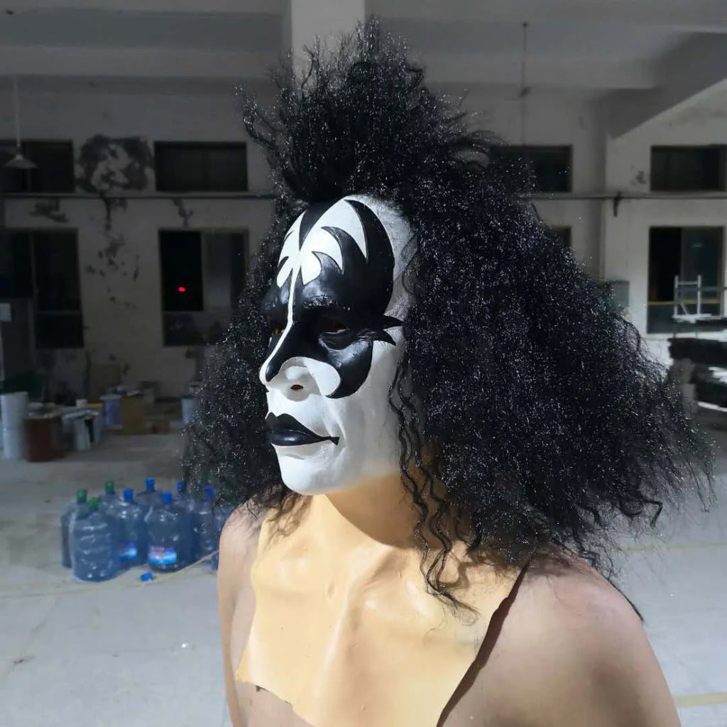 PENDRA Demon Curly Wig Latex Mask