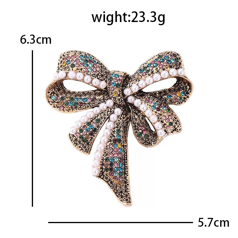 PENDRA Bellavie Vintage Rhinestone Bowknot Brooch