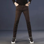 Brands Original 2026 Luxury Brands Clothing Fashion Casual Jeans Slim-fitting Pants Handsome Korean Casual Coffee Men's Pants