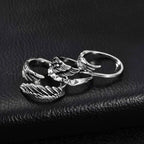 Retro Wings Ring for Men,Gothic Devil Wings Adjustable  Metal Ring,Punk Hip Hop Jewelry Gift