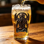 Cthulhu Deep Sea Monster Glass Mug, Gothic Fantasy Whiskey Cup, Barware for Beer Water Cocktail Collectible Decor Ornaments