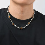 PENDRA Tiger Beaded Splicing Beaded Necklace