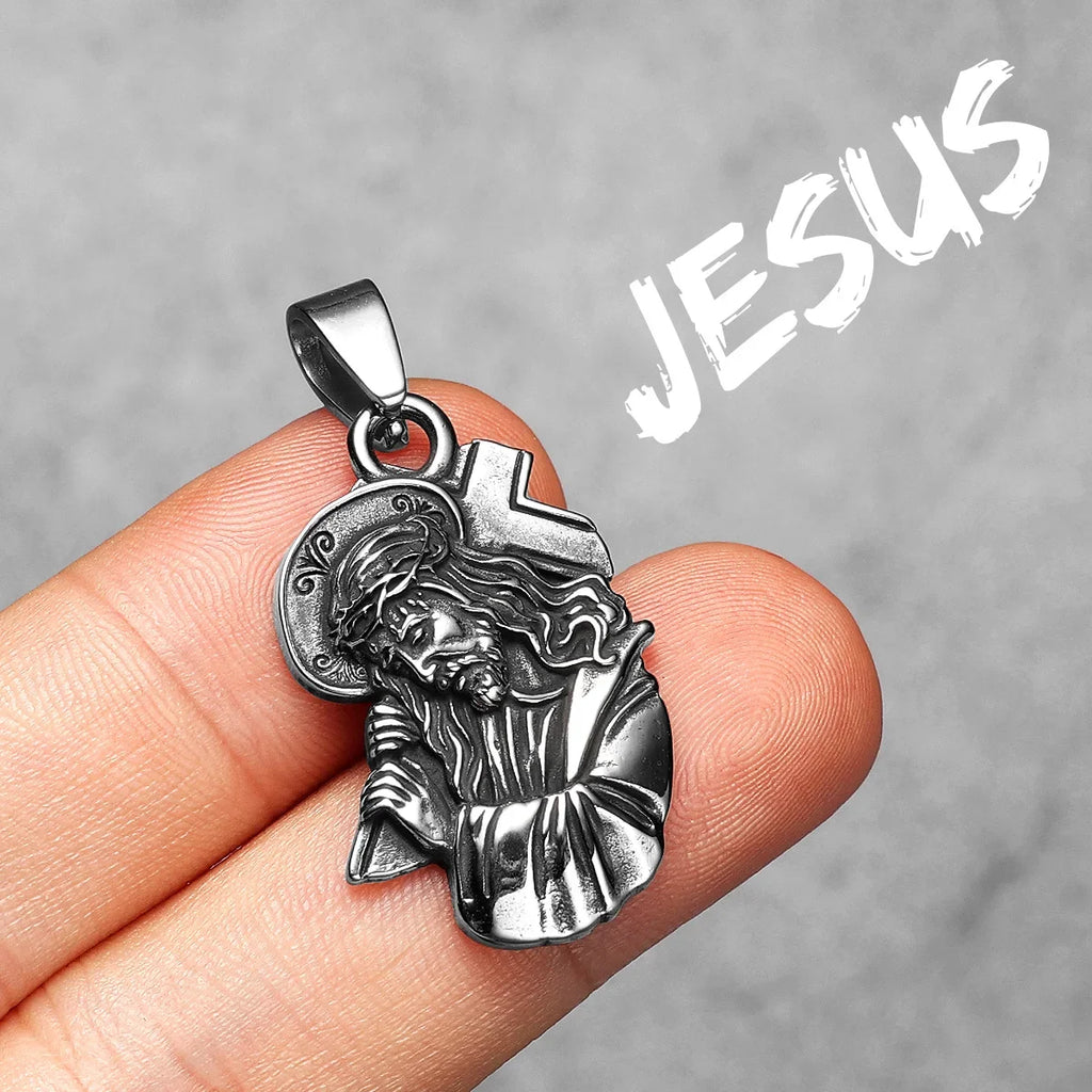 PENDRA Christian Jesus Avatar Steel Necklace