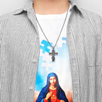 PENDRA INRI Jesus Cross Steel Necklace