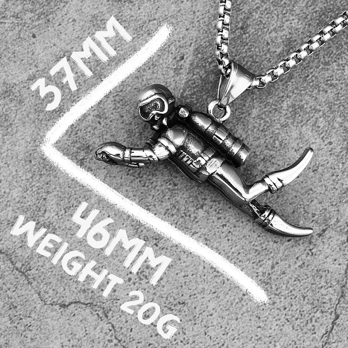 PENDRA Deep Sea Diver Steel Necklace