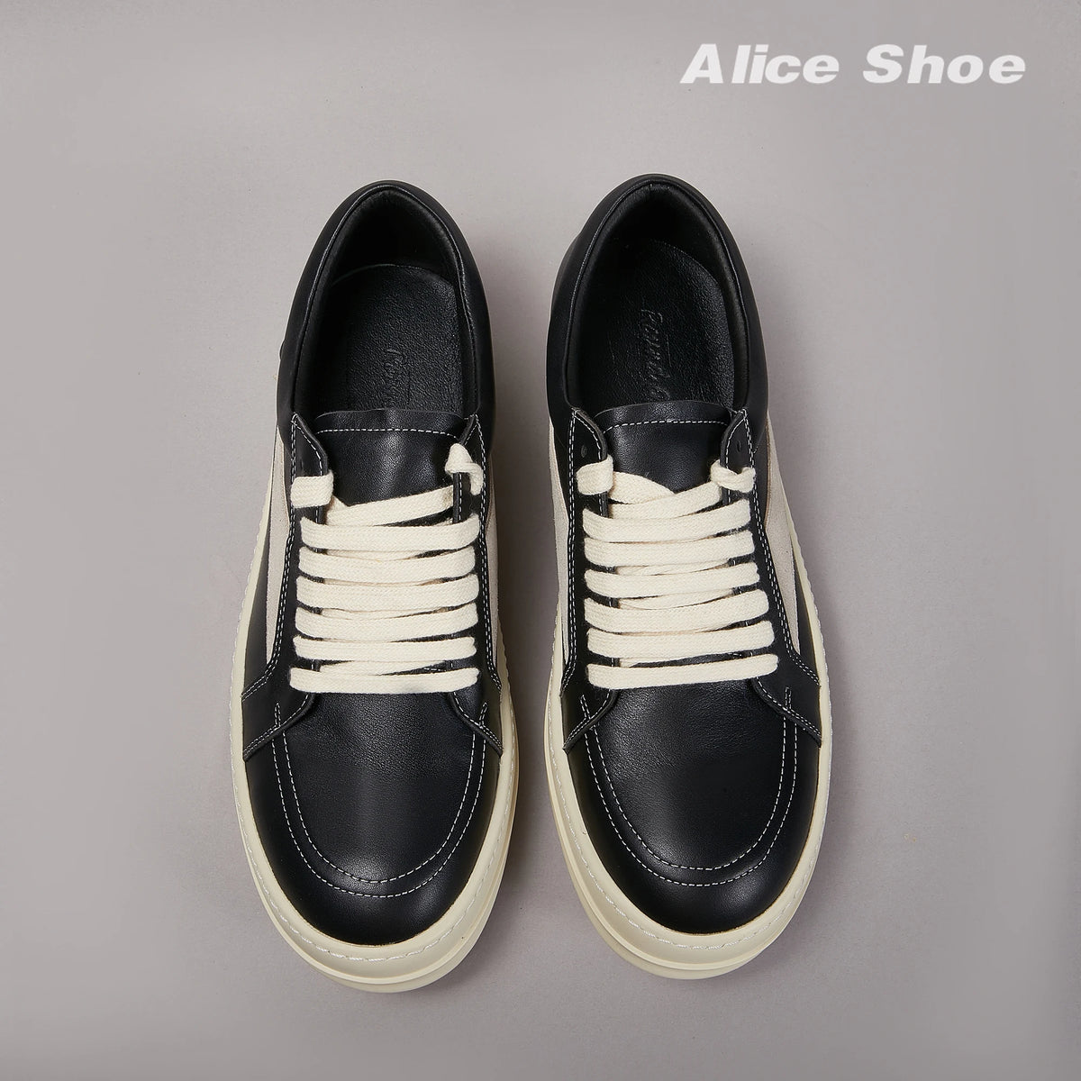 Leather Women Sneaker Outdoor Designer Men Shoe Low Top Holiday Black Lace-up Shoe Luxury Thick-sole Shoe Casual Platform Shoe