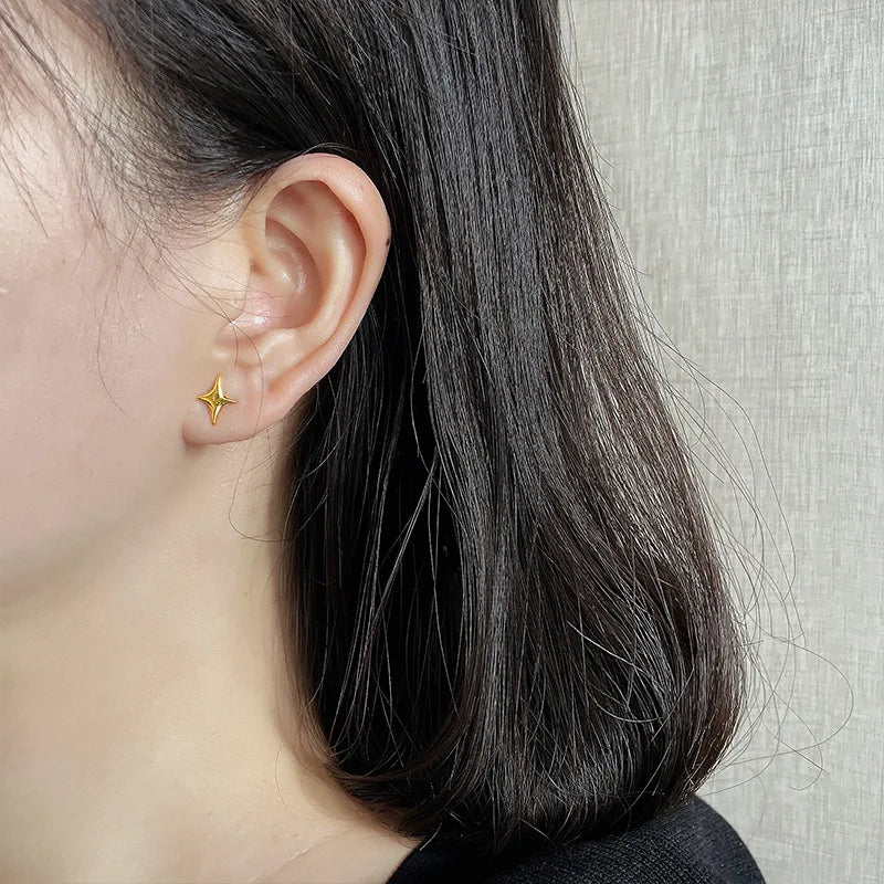 PENDRA Silver Gold Stamp Earrings