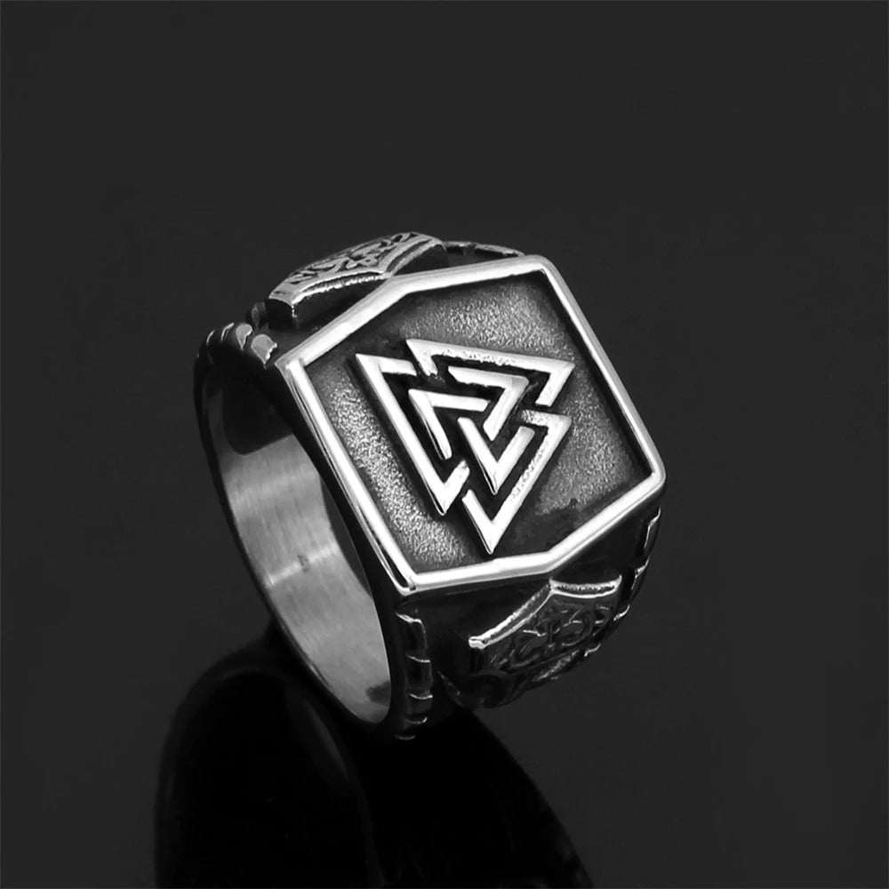 PENDRA Rune Vintage Steel Ring