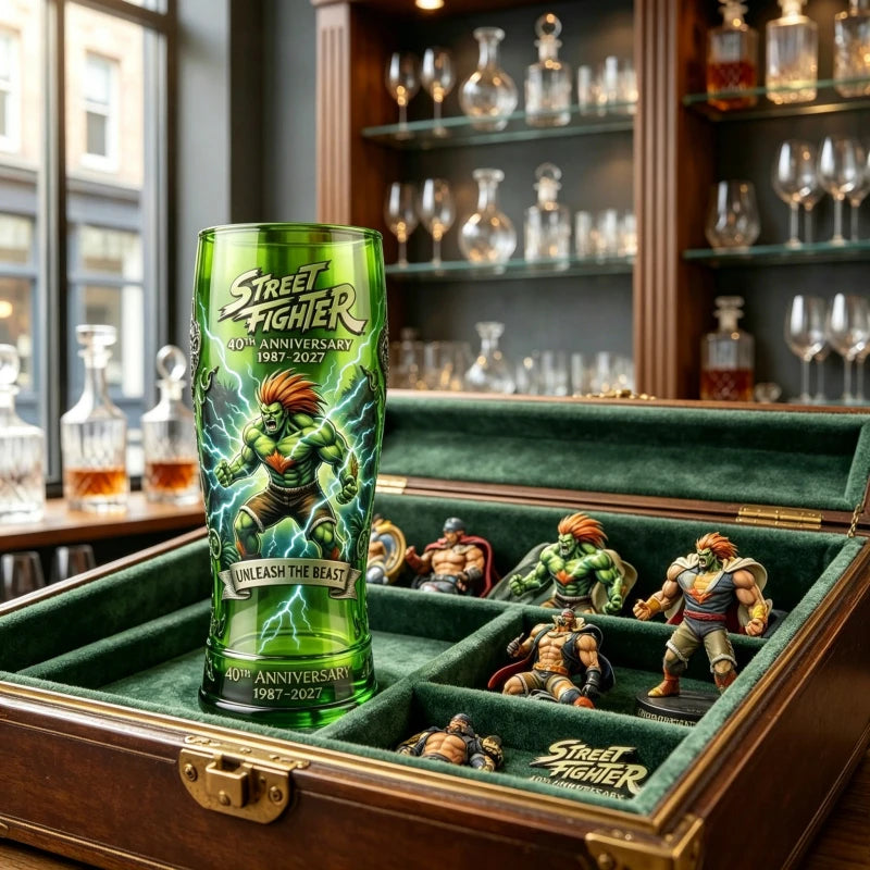 SF Blanka Themed Anniversary Beer Mug Glass Collectible Decor