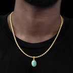 PENDRA Oval Stone Pendant Necklace