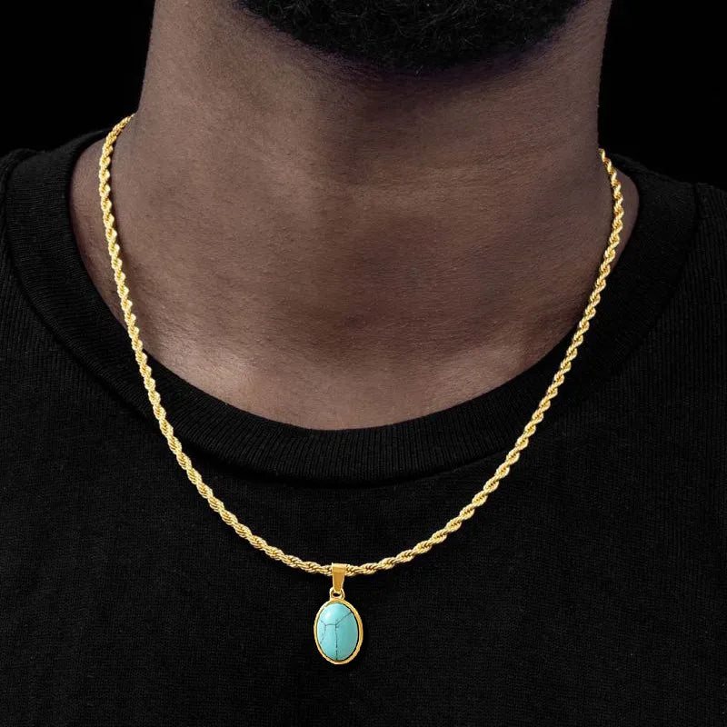 PENDRA Oval Stone Pendant Necklace