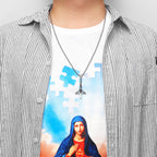 PENDRA Handstand Jesus Cross Steel Necklace