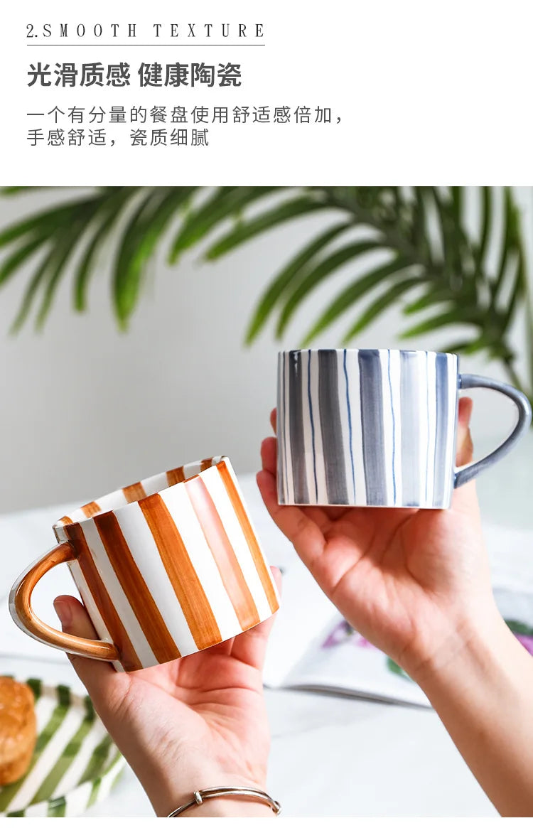 Simple ceramic coffee cup and saucer high-value coffee cup and saucer set household water  afternoon tea European and saucer ins