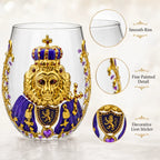 3D Crown Lion Drinking Glass Vintage Royal Style Whiskey Cup Creative Bar Tumbler for Home Party Gift Collection