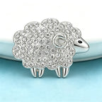 PENDRA Heartwool 2-Color Rhinestone Sheep Brooch