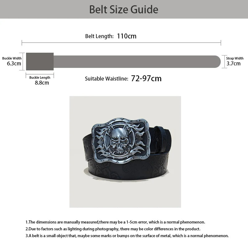 PENDRA Velaellea Leather Skull Gothic Belt