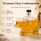 PENDRA Elephant Ornate Glass Whiskey Decanter