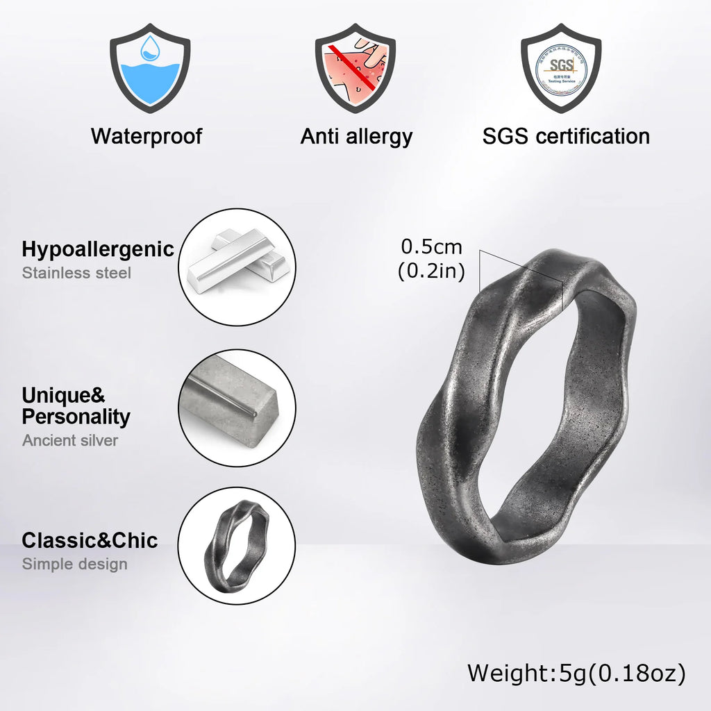 PENDRA Mobius Grey Love Steel Ring