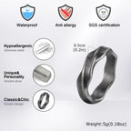 PENDRA Mobius Grey Love Steel Ring