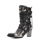PENDRA Zipper Polish Flame Boots