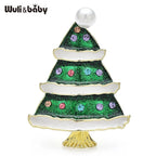 PENDRA Noelgreen Green Enamel Christmas Tree Brooch