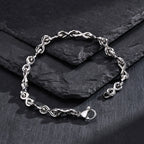 Stainless Steel Chain Bracelets for Men Boys,Infinite Link Chain Handmade Wristband,New Punk Jewelry