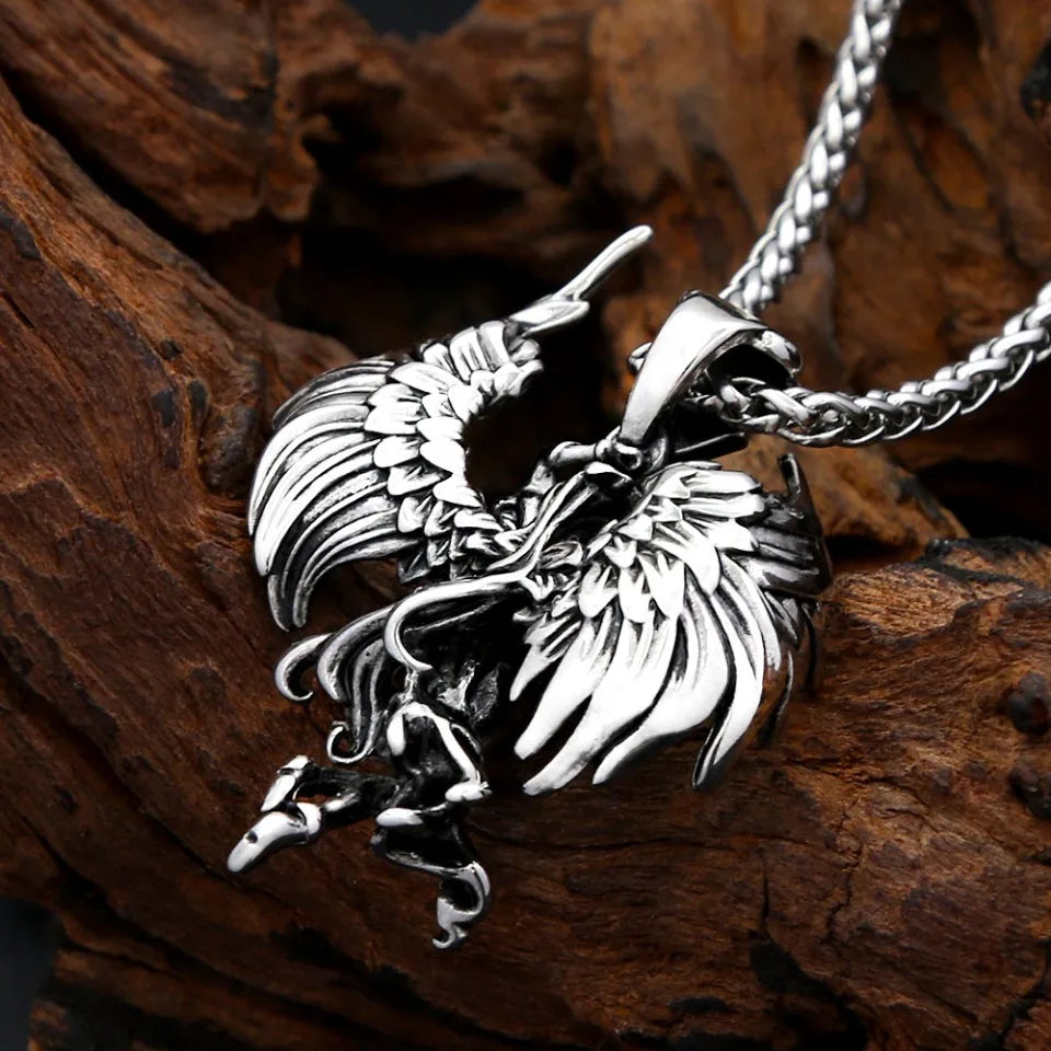 PENDRA Fallenangel Gothic Angel Wing Necklace