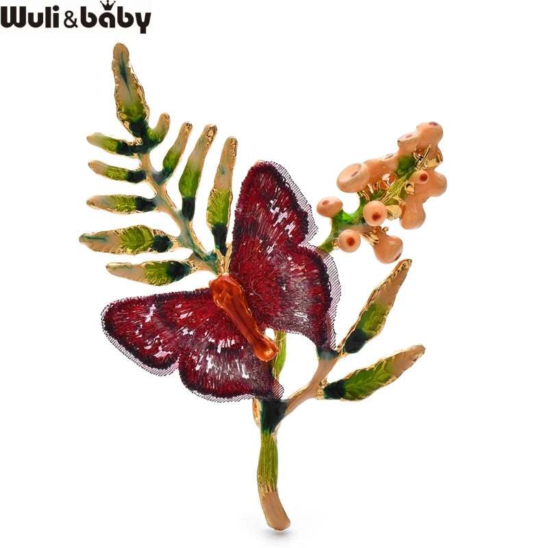 PENDRA Beautiful Butterfly And Flower Brooch