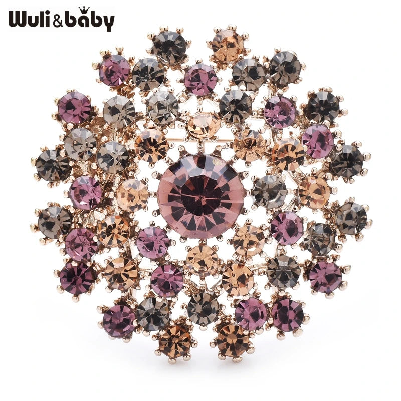 PENDRA Dandelia Rhinestone Dandelion Flower Brooch