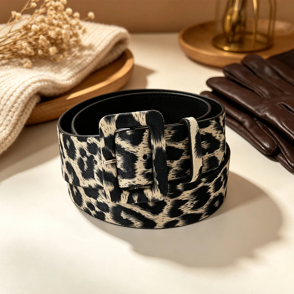 PENDRA Orlalia Leopard Print Western Boho Belt