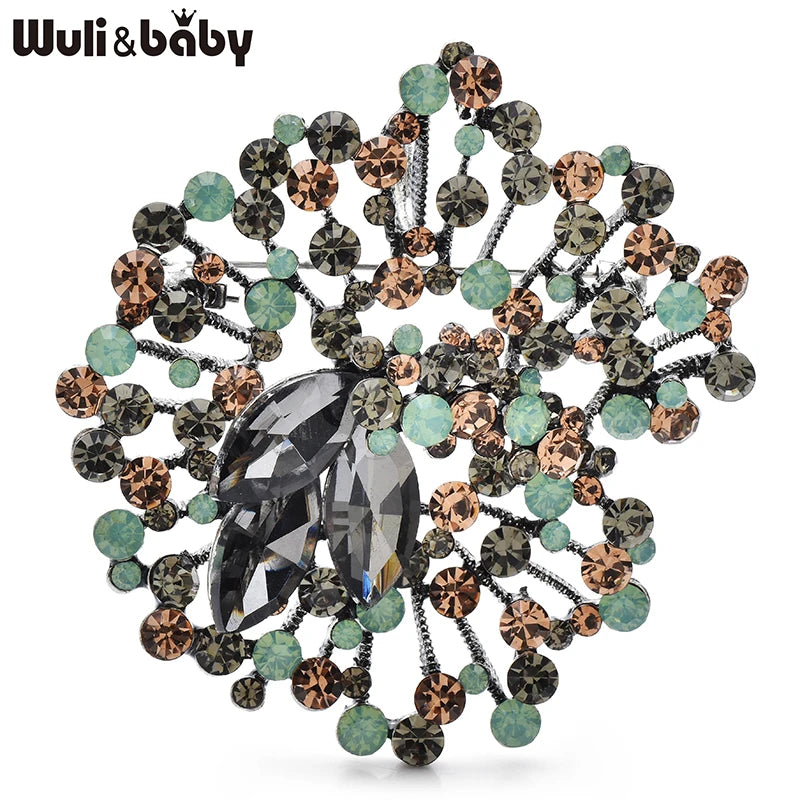 PENDRA Crystalia Luxury Crystal Flower Brooch