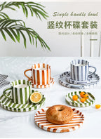 Simple ceramic coffee cup and saucer high-value coffee cup and saucer set household water  afternoon tea European and saucer ins