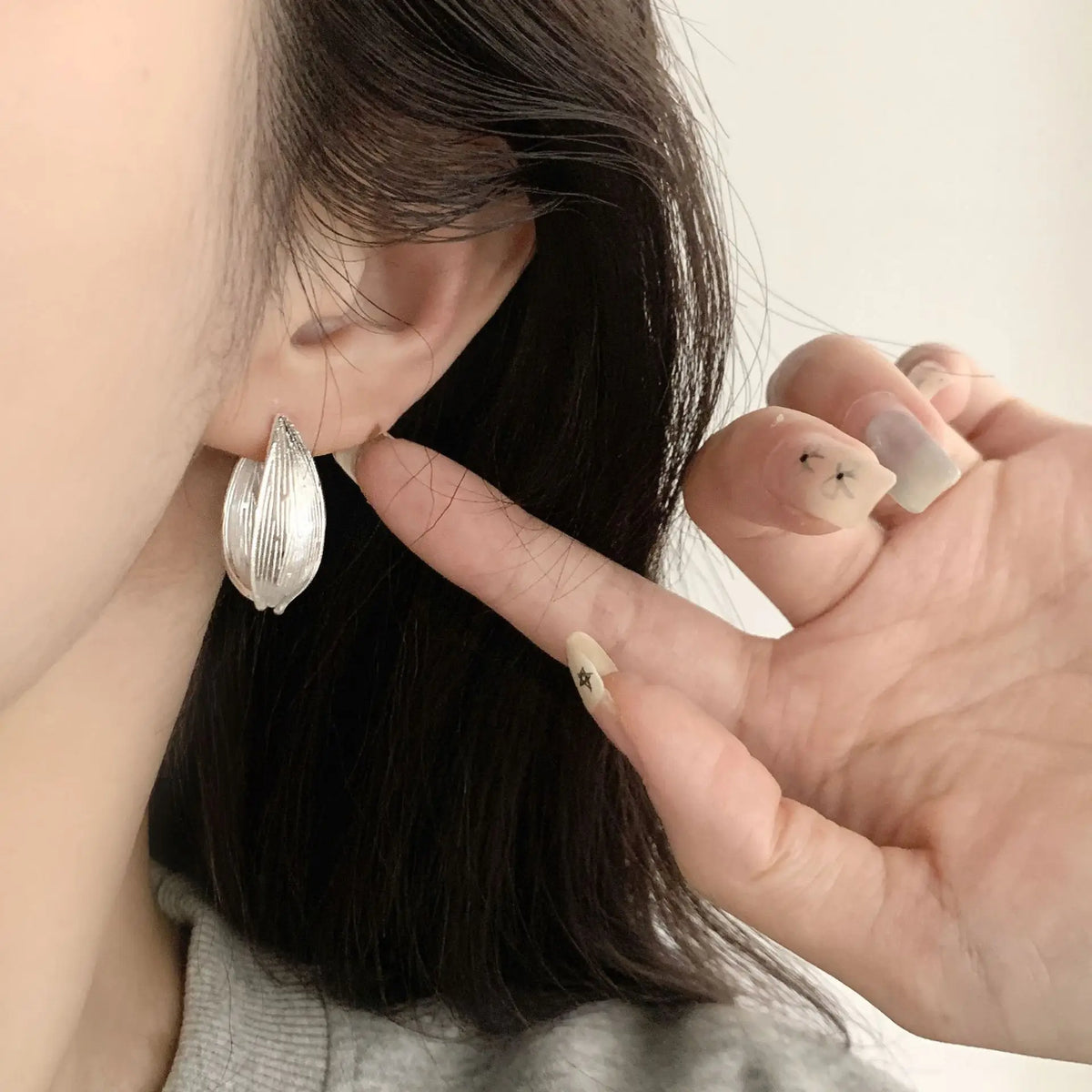 PENDRA Sterling Silve Matte Earrings