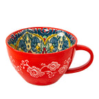 Bohemian Pattern Ceramic Coffee Mug Large Capacity Colorful Tea Cup For Daily Use Collection Ornaments