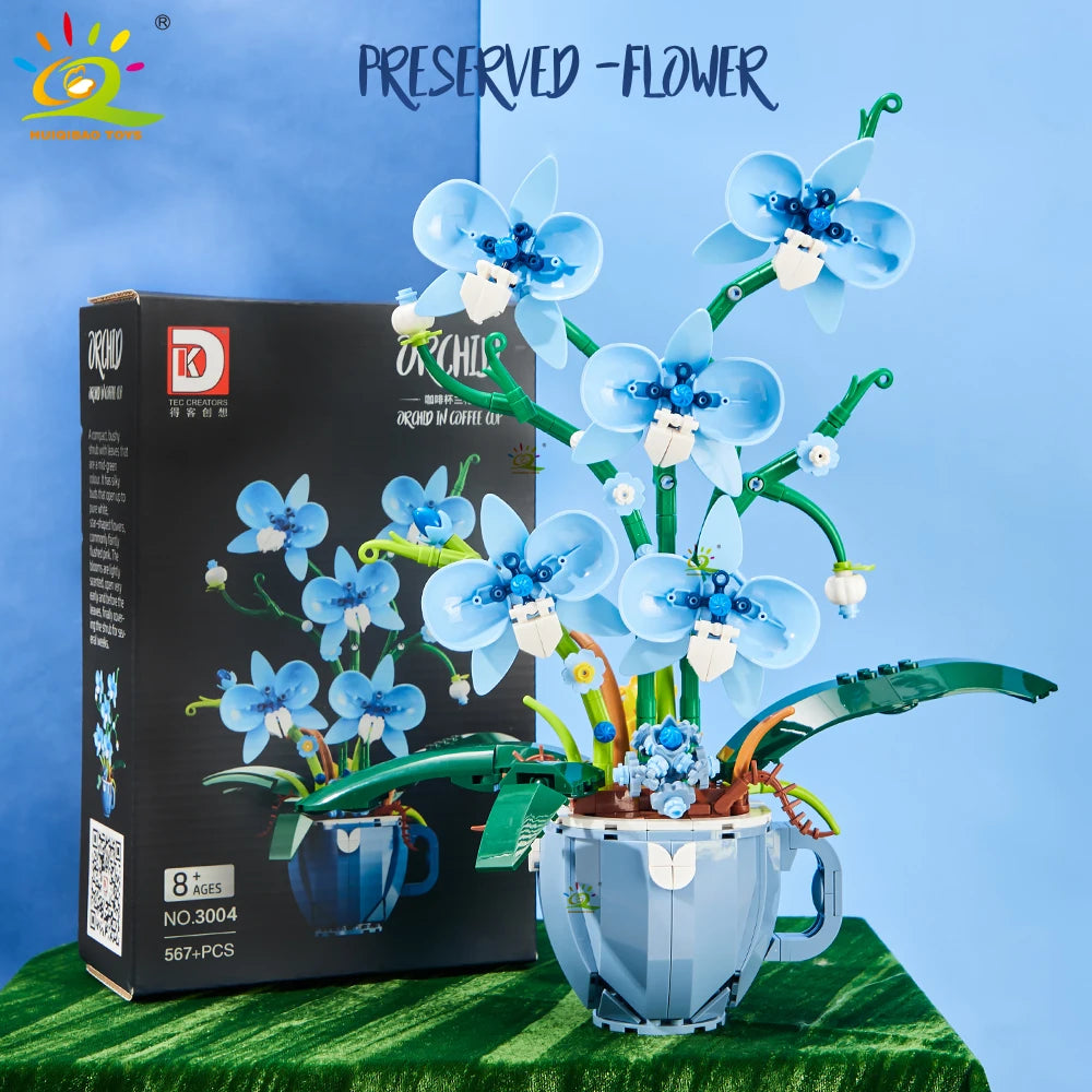 PENDRA Orchid Coffee Floral Building Set