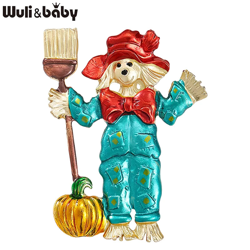 PENDRA Funny Taking Broom Dog Brooch