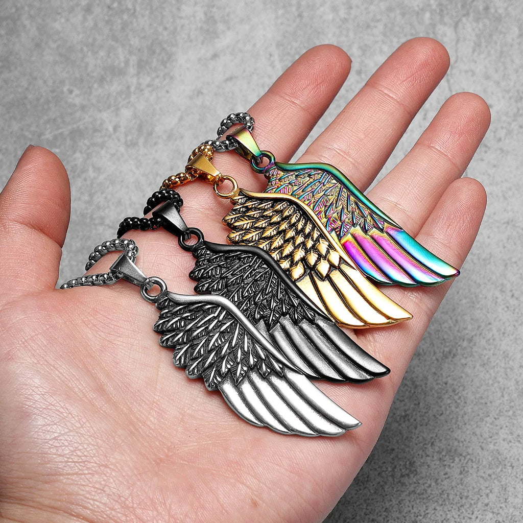 PENDRA Angel Wings Animal Steel Necklace