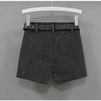 Rhinestone Shorts Women Wide Leg Shorts High Waist Sexy New Fashion Elastic Waist Diamond Casual Hot Pants Female belt
