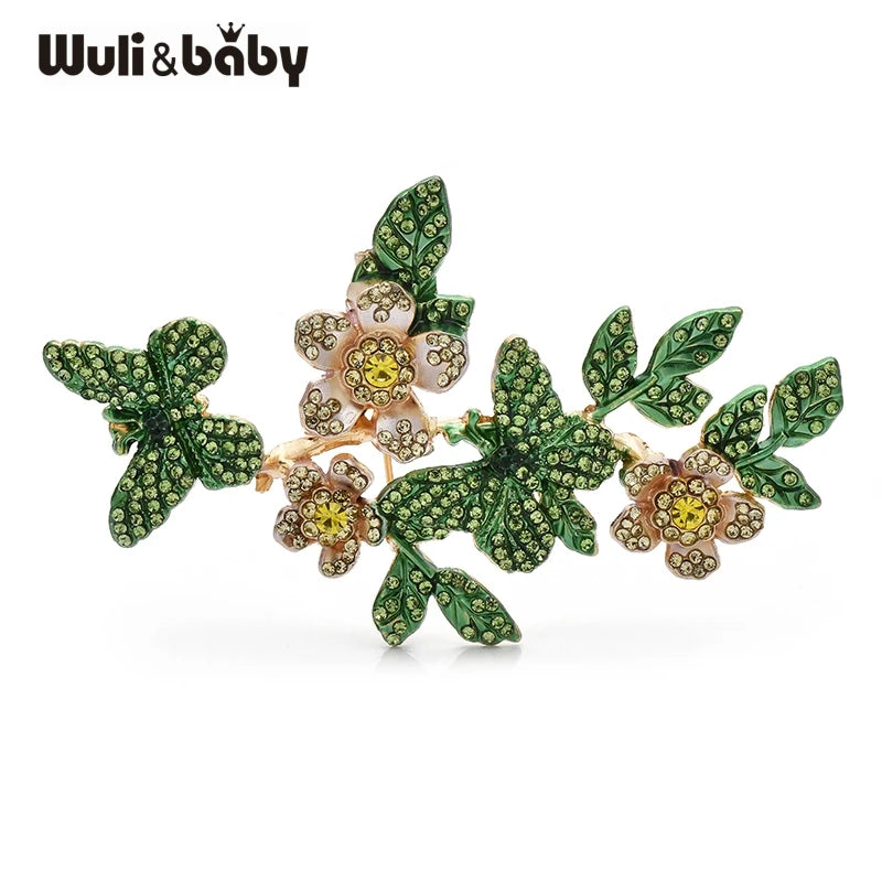 Wuli&baby Shining Butterflies Brooches 3-color Rhinestone Insects And Flowers Brooch For Women's Clothes Backpack Pins Gifts